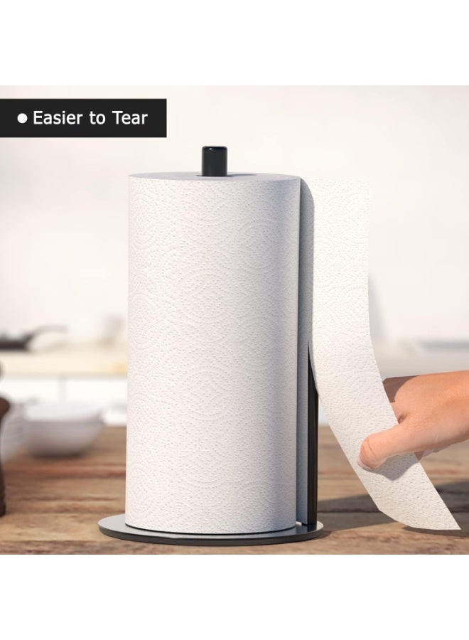 HZYH Fresh Film Holder, Tin Foil Holder, Kitchen Roll Holder, Stainless Steel Paper Towel Holder for Kitchen Roll Organization, Countertop Roll Dispenser with Weighted Base, Black - Image 3