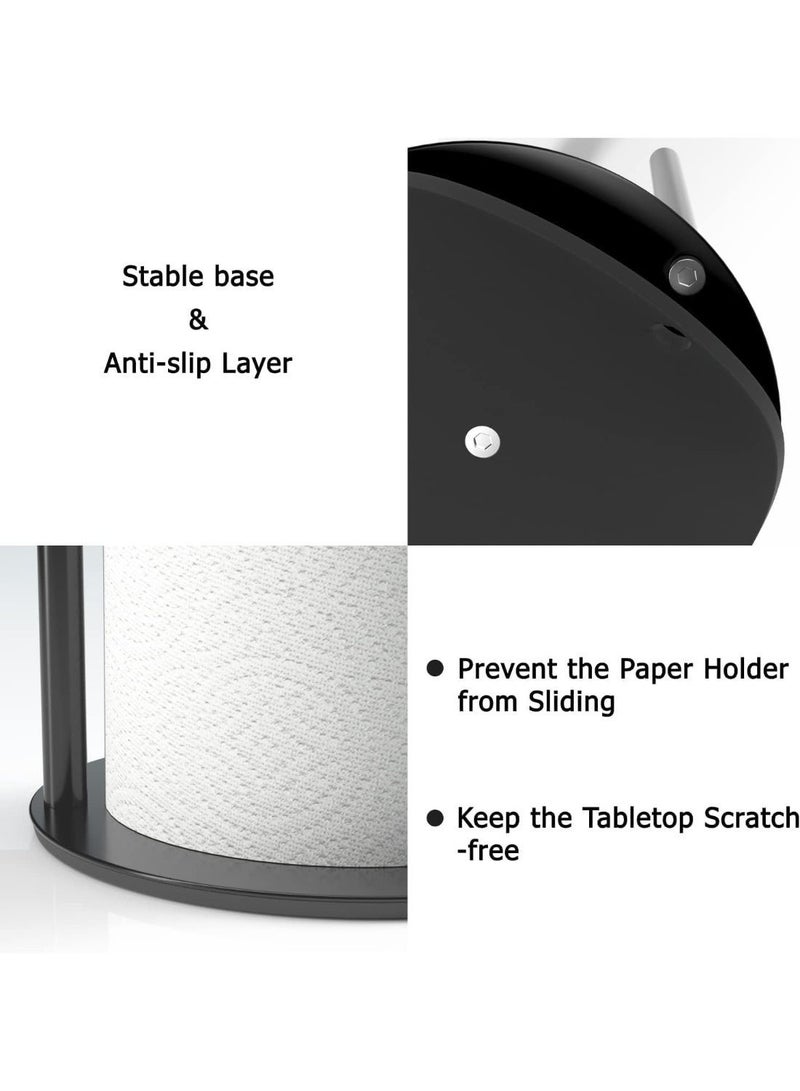 HZYH Fresh Film Holder, Tin Foil Holder, Kitchen Roll Holder, Stainless Steel Paper Towel Holder for Kitchen Roll Organization, Countertop Roll Dispenser with Weighted Base, Black - Image 5