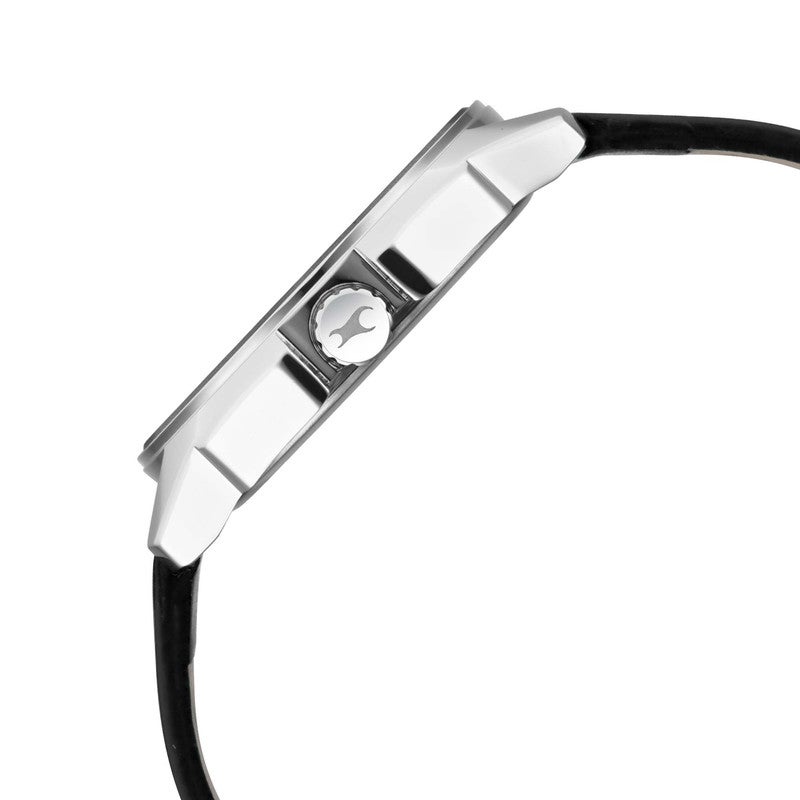 fastrack Men Silver Dial Analog Watch Premium Leather Strap Modern Classic Elegance Style 3089SL15 - Image 3