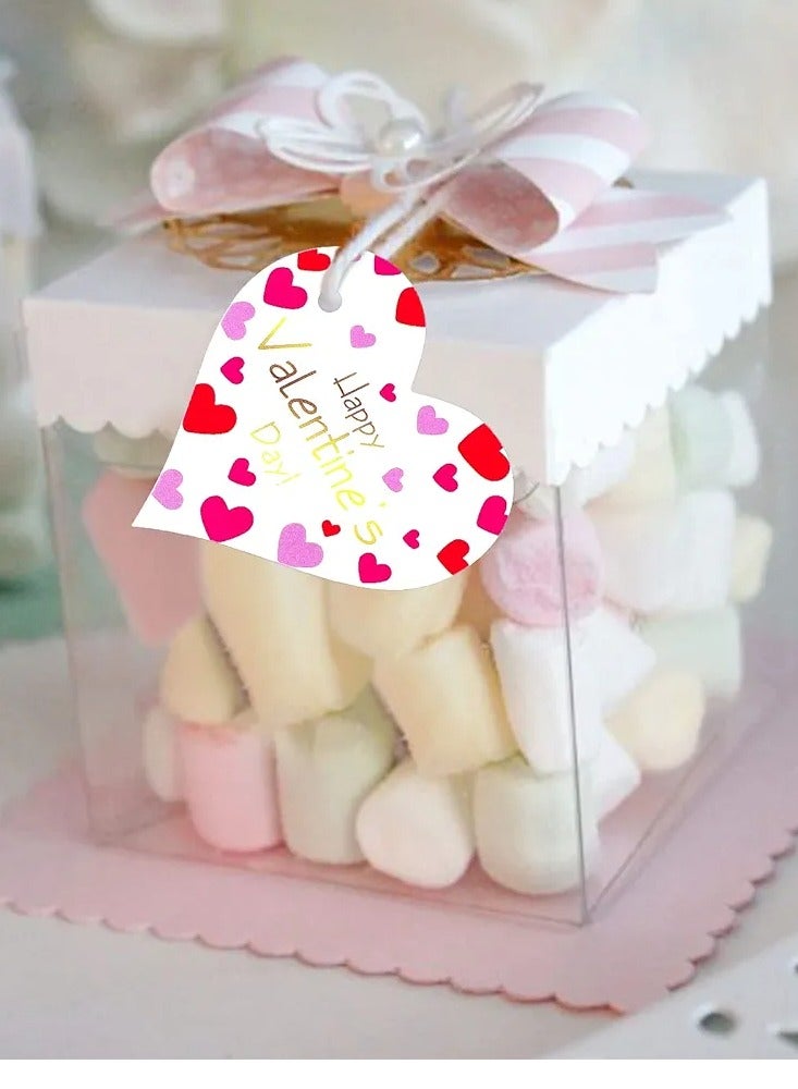 100Pcs Valentine Tags,Gift Tags with String,Happy Valentine's Day Tags,Heart Gift Tags,High-end Gold Foil Tags,Personalized Paper Gift Tags for Valentine's Day,Wedding Party Favors,Gift Wrap Tags - Image 4