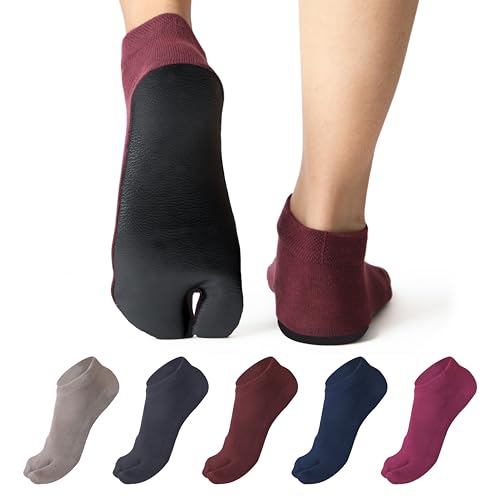 Footmate (Pack of 5 Pairs Women Toe Socks, Cotton Socks with PVC Bottom Foot cover Toe Socks for Women - (Free Size) (Color/Qty as per image) - Image 1