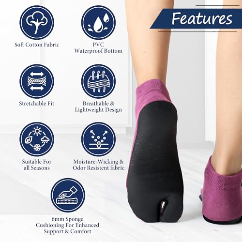 Footmate (Pack of 5 Pairs Women Toe Socks, Cotton Socks with PVC Bottom Foot cover Toe Socks for Women - (Free Size) (Color/Qty as per image) - Image 3