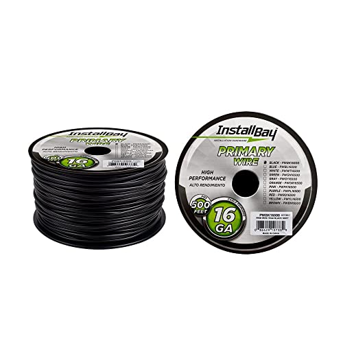 Install Bay PWBK16500 Primary Wire 16 Gauge - Black (500 Feet) - Image 1