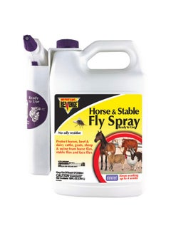 Bonide REVENGE Horse & Stable Fly Spray, 128 oz Ready-to-Use with Power Sprayer, Long Lasting Flea and Tick Control  - Image 1