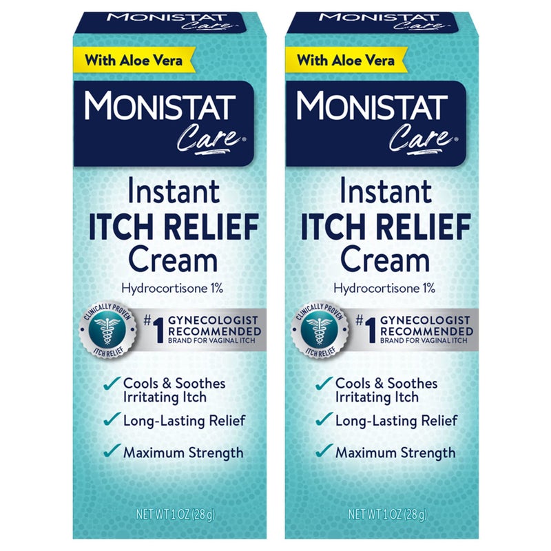 Monistat Instant Itch Relief Cream for Women, Maximum Strength Feminine Itch Care, 1 oz, 2 Pack - Image 1