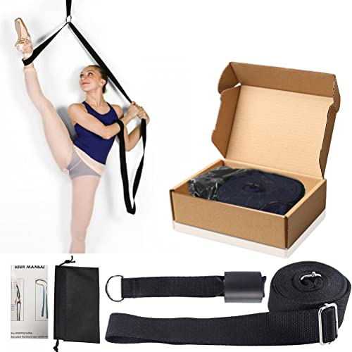 KimDaro Leg Stretcher, Door Flexibility & Stretching Leg Strap - Great for Ballet Cheer Dance Gymnastics or Any Sport Leg Stretcher Door Flexibility Trainer Premium Stretching Equipment (Black) - Image 1