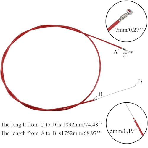 New Olym 74.5 inch Brake Cable Front Rear Drum Brake Line for Electric Scooter Moped Bike Accessories Red - Image 2