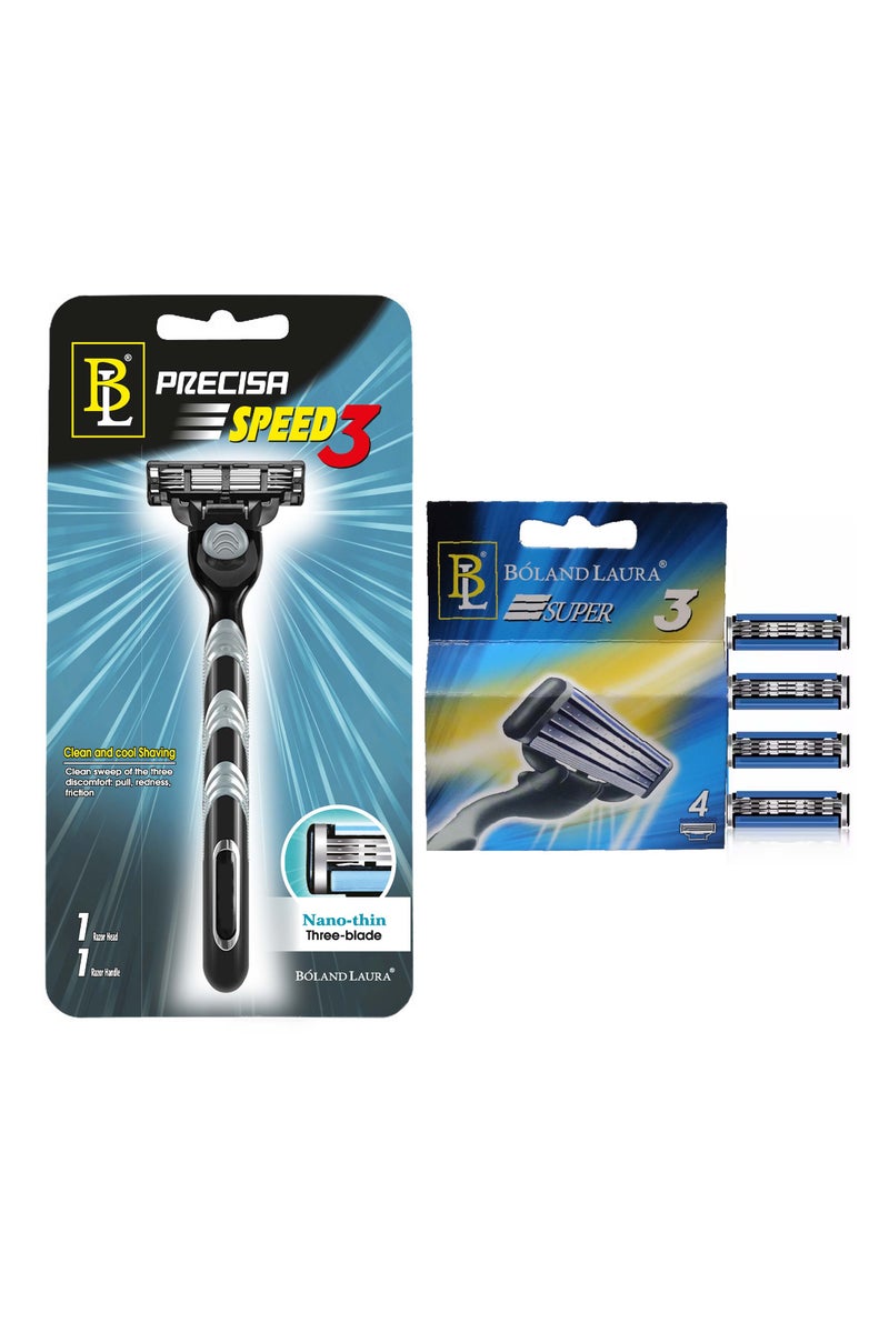 بولاند لورا مكينة حلاقة بولاند لورا 3 شفرات مع 4 قطع روس غيار  3 شفرات - Image 1