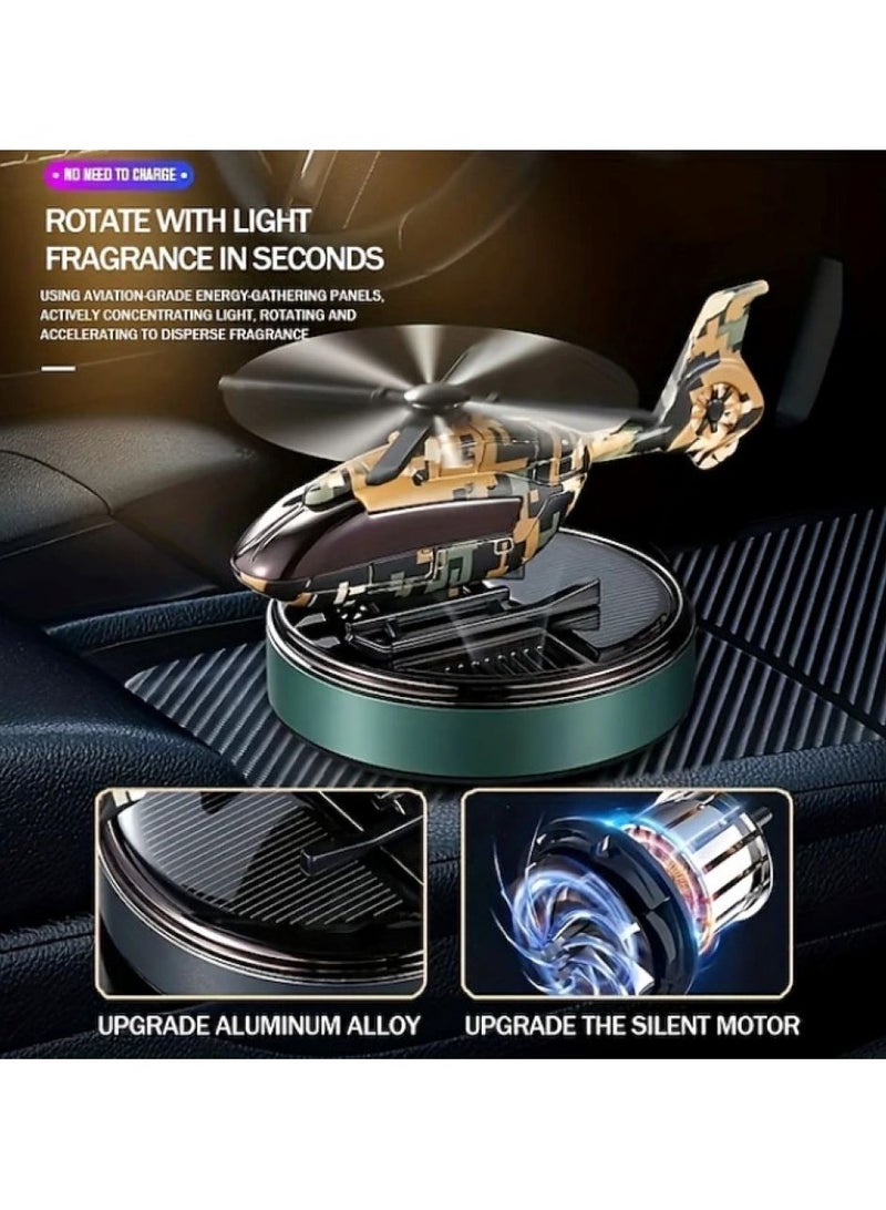 general Car Air Freshener Solar Energy Rotating Car Aromatherapy Diffuser Helicopter Interior Decoration - Image 3