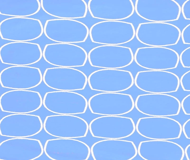 NEW LEAF Cotton Elastic Fitted Bedsheets with 2 King Size Pillow Covers | Double Bed with All Around Elastic 220 TC Supersoft |Size-72 King Sizex78+10 inches |Oval Print Aqua & White - Image 3