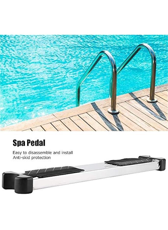Ladder Pedal, 304 Stainless Steel Thickened Good Bearing Cpacity Swimming Pool Replacement Ladder Rung Steps Swim Stairs Steps Pedal with Non?Slip Rubber Pad for Hot Spring  - Image 3