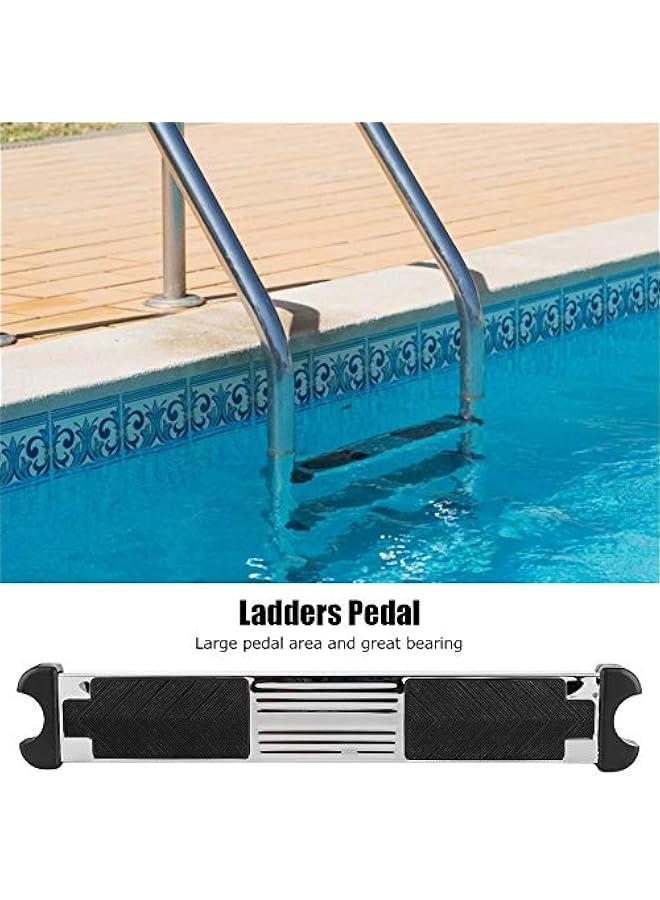 Ladder Pedal, 304 Stainless Steel Thickened Good Bearing Cpacity Swimming Pool Replacement Ladder Rung Steps Swim Stairs Steps Pedal with Non?Slip Rubber Pad for Hot Spring  - Image 4