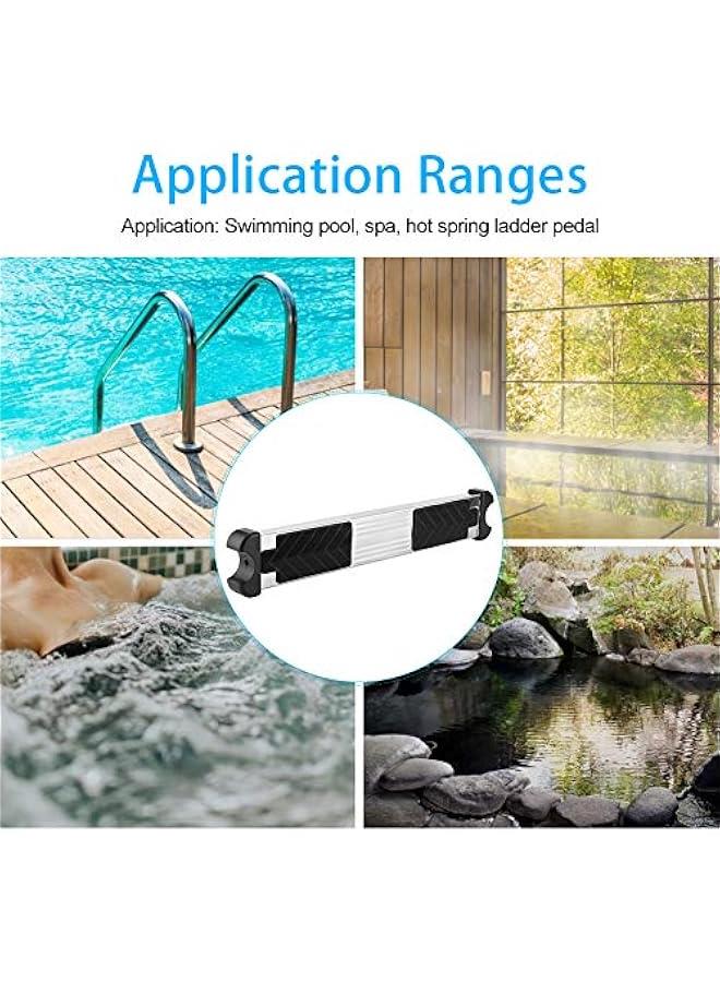 Ladder Pedal, 304 Stainless Steel Thickened Good Bearing Cpacity Swimming Pool Replacement Ladder Rung Steps Swim Stairs Steps Pedal with Non?Slip Rubber Pad for Hot Spring  - Image 5
