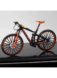 Generic Special 1:10 Alloy Bicycle Model Simulation Station Wagon Mini Stunt Car Ornaments Collection Toys-Color:No. 5 Downhill Mountain Bike Black And Orange [e-commerce Box] 20*6*14  - Image 1