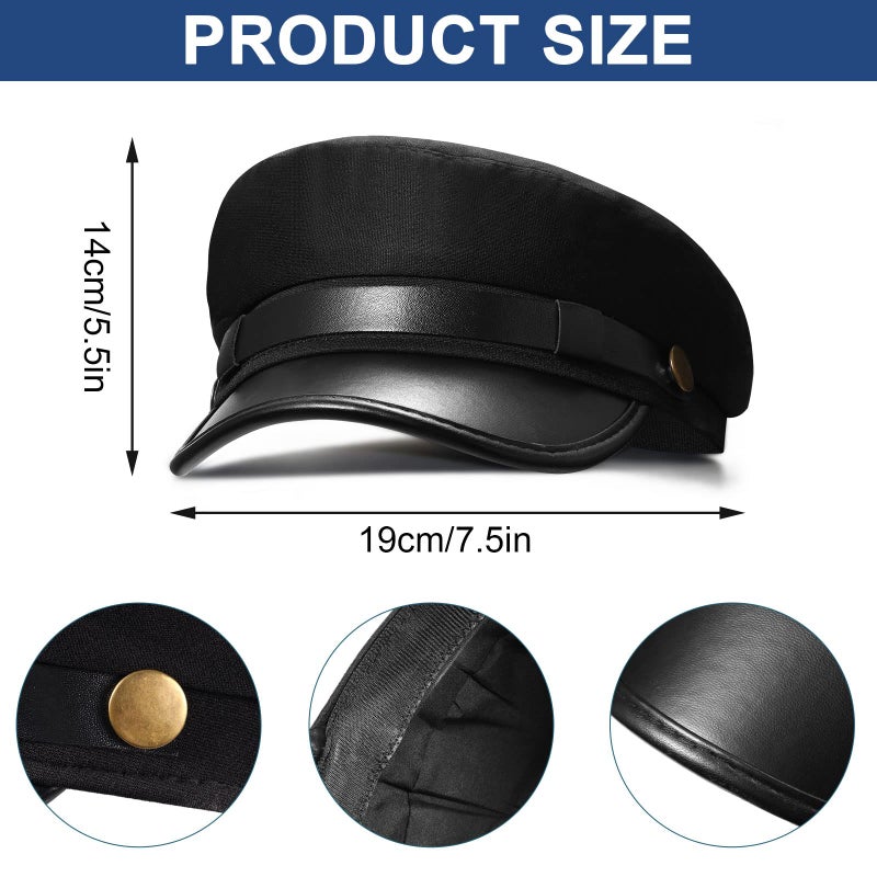 Geyoga 8 Pieces Chauffeur Costume Novelty Limo Driver Costume Black Chauffeur Hat Taxi Driver Hat Gloves Bow Tie Self Adhesive Fake Mustaches Beard Glasses - Image 2