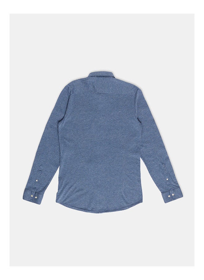 Olymp - Collared Neck Long Sleeve Checkered Shirt - Image 1