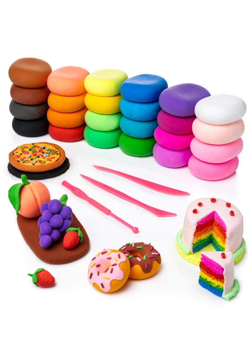 Air Dry Clay, 24 Colors Modeling Set with 3 Sculpting Tools, Magic Foam Clay for Kids and Adults, Gift for Boys and Girls - Image 1