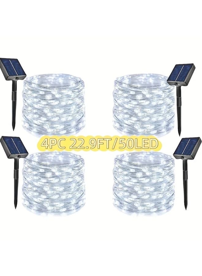 4 قطع 22 9 قدم 50 مصباح شمسي خيالي أضواء خارجية مقاومة للماء 8 أوضاع ديكور الحديقة - Image 1