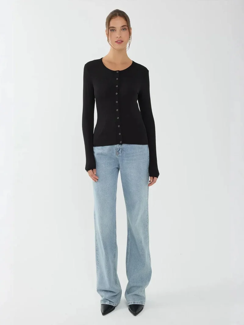 HICCUP Long Sleeve Snapped Top