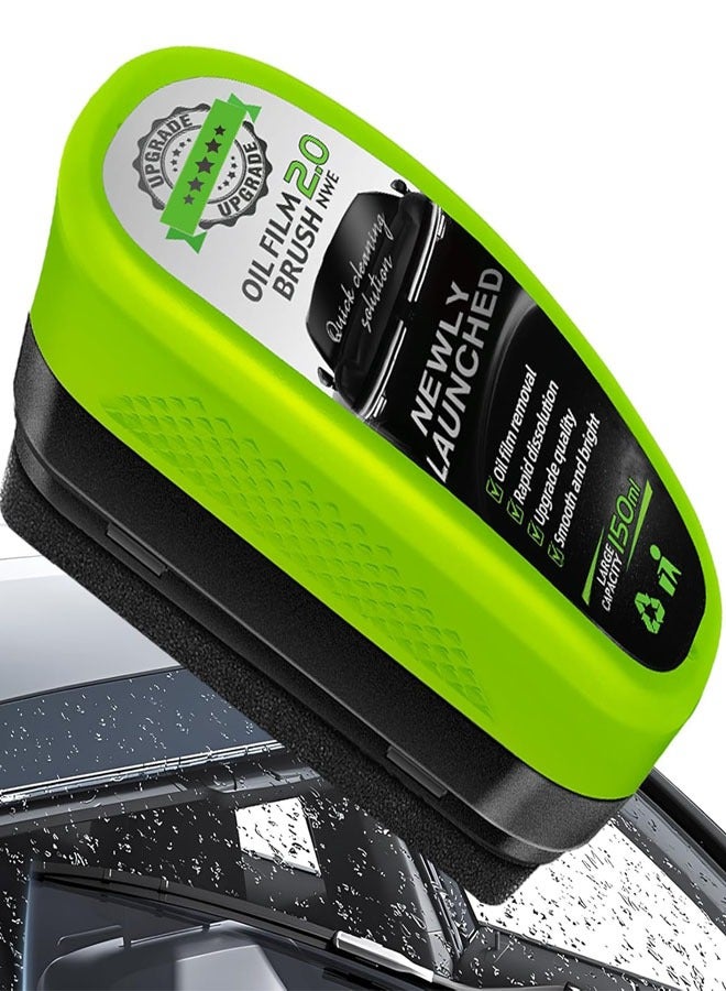 فرشاة تنظيف غشاء زيت السيارات، منظف الزجاج النظيف، فرشاة تنظيف غشاء الزيت القابلة لإعادة الاستخدام لنوافذ السيارات، لوح مسح الزجاج العالمي 1 كمبيوتر شخصي - Image 1