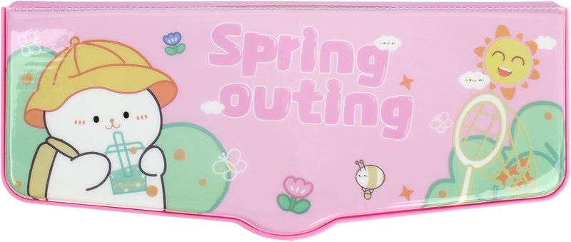 Minache Multifunction Pencil Case, Pencil Box with 2 Compartments for Students - Cartoon Pattern Stationery Set with Pop Out Scissors and Pencil Sharpener - Image 2