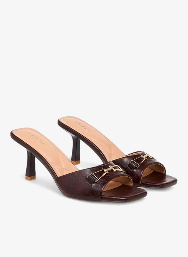 Celeste Women Buckle Detail Kitten Heel Sandals