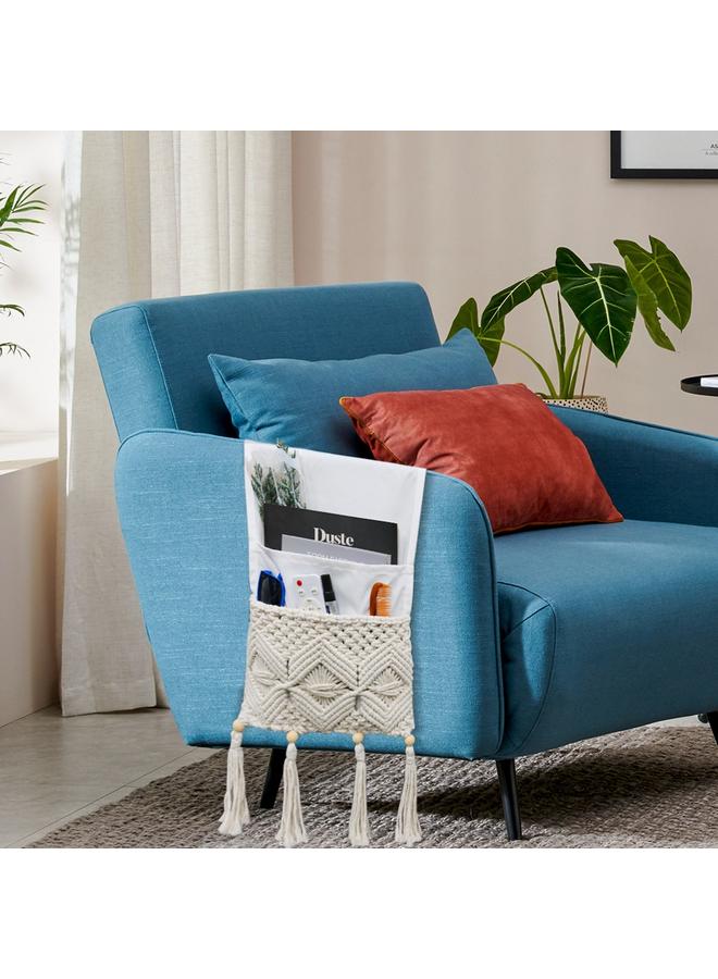 Bluejw New Sofa Armrest Storage Bag Hand Woven Magazine Bag Hanging Remote Control Magazine Storage  - Image 2