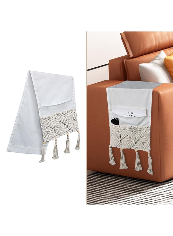 Bluejw New Sofa Armrest Storage Bag Hand Woven Magazine Bag Hanging Remote Control Magazine Storage  - Image 4