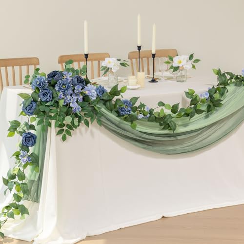 mizii 2 Strands Artificial Scindaps Vines Garland 73" Fake Vine with Silk Green Leaves Faux Evergreen Hanging Plants Greenery Decoration for Party Wedding Bedroom Home Wall Room Decor (Scindapsus) - Image 4