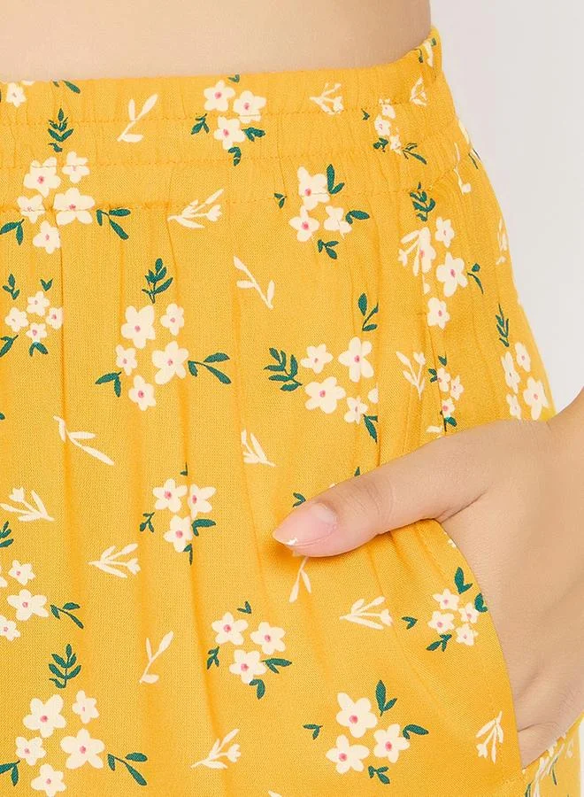 Clovia Clovia Floral Print Short Sleeve Shirt and Pyjama Set