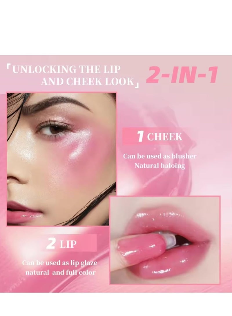 كيو آي بست مرطب للخدود والشفاه متعدد الاستخدامات ، أحمر خدود للخدود وطلاء الشفاه 2 في 1 لتغيير لون اللون بدرجة الحرارة ، ناعم طويل الأمد سهل التطبيق أحمر شفاه مرطب بلون الشفاه وبلسم أحمر خدود للوجه 3.2 جم - Image 2