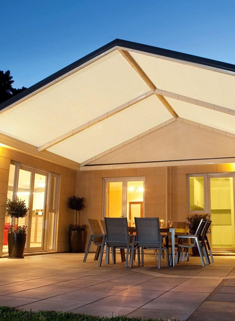 Rectangular Sun Shade Sail 95% UV Protection Rain Canopy with Heavy Duty Anchor Ropes for Outdoor Garden Patio, Sand Yellow, 3 x 6m - Image 2