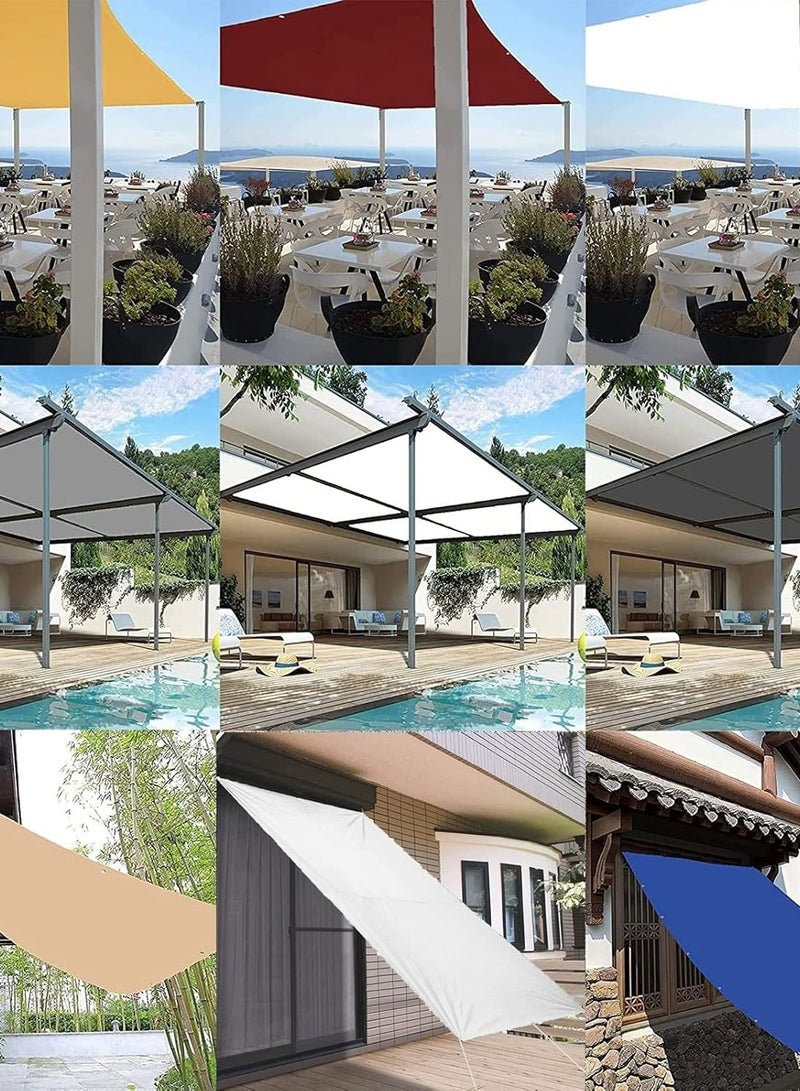 Rectangular Sun Shade Sail 95% UV Protection Rain Canopy with Heavy Duty Anchor Ropes for Outdoor Garden Patio, Sand Yellow, 3 x 6m - Image 3