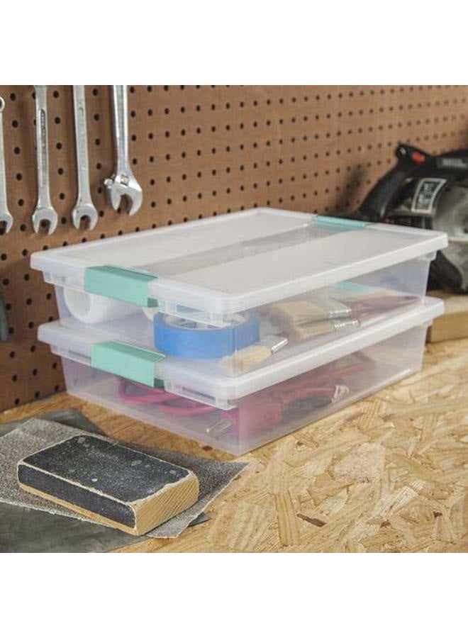 STERILITE 19638606 Large Clip Box, Clear with Blue Aquarium Latches - Image 3