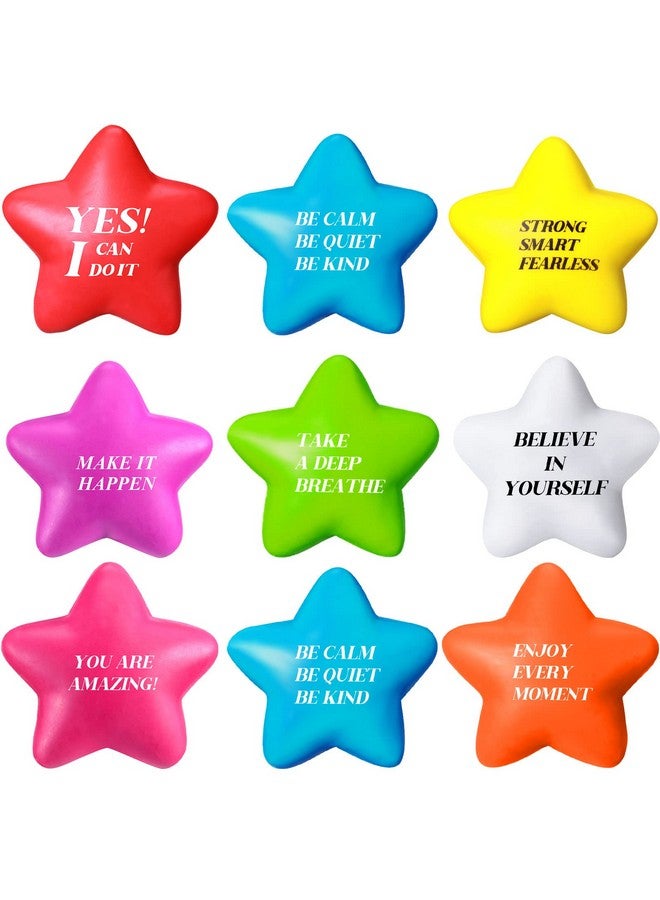 Aoriher Motivational Stress Balls Quote Relief Ball Colorful Inspirational Foam Star Hand Exercise Toy Relieve Anxiety For Adults Girls Boys Party Favors(72 Pcs) - Image 2