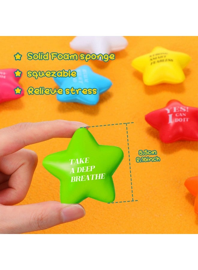 Aoriher Motivational Stress Balls Quote Relief Ball Colorful Inspirational Foam Star Hand Exercise Toy Relieve Anxiety For Adults Girls Boys Party Favors(72 Pcs) - Image 3
