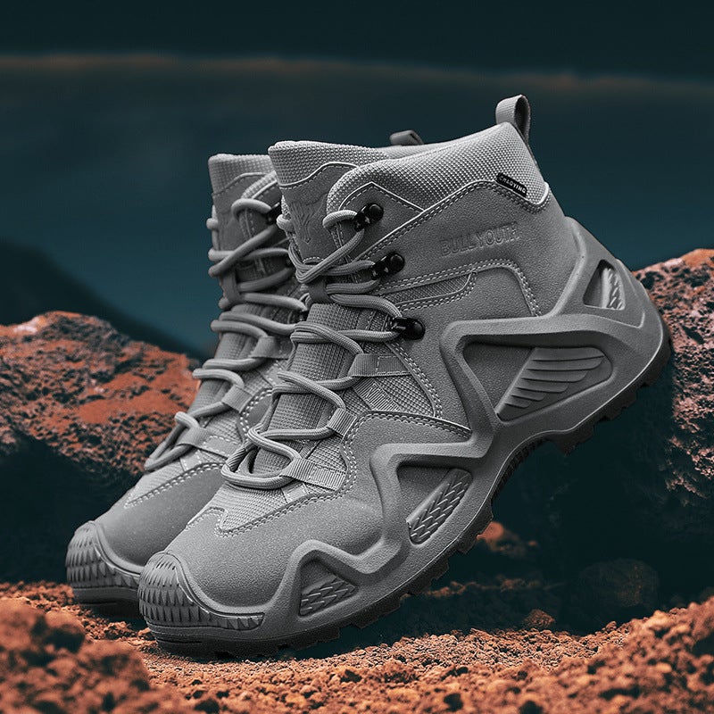 2025 Spring New Outdoor High-Top Mountaineering Shoes Thick-Soled Increased Sneaker Desert Boots Non-Slip Wear-Resistant Outdoor - Image 5