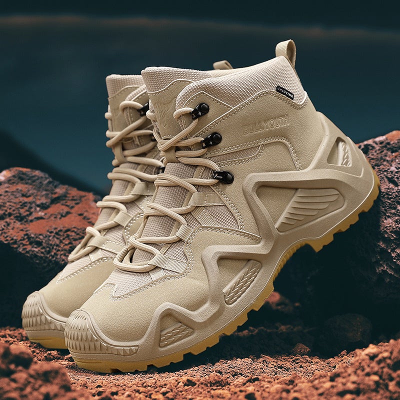 2025 Spring New Outdoor High-Top Mountaineering Shoes Thick-Soled Increased Sneaker Desert Boots Non-Slip Wear-Resistant Outdoor - Image 3