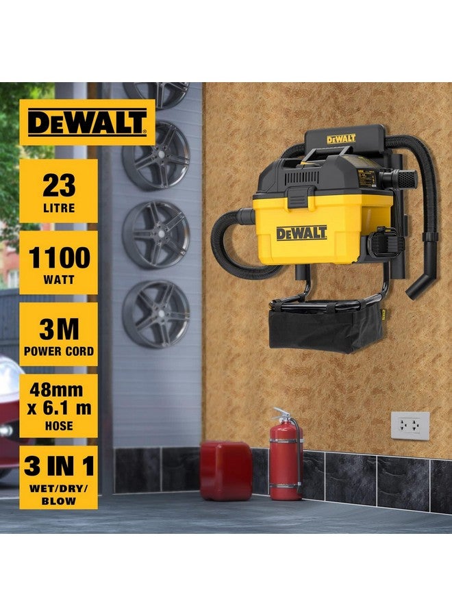 DEWALT 1100W Wet and Dry Garage Vacuum Cleaner with Remote Yellow and Black 23 L DXV23G - Image 4