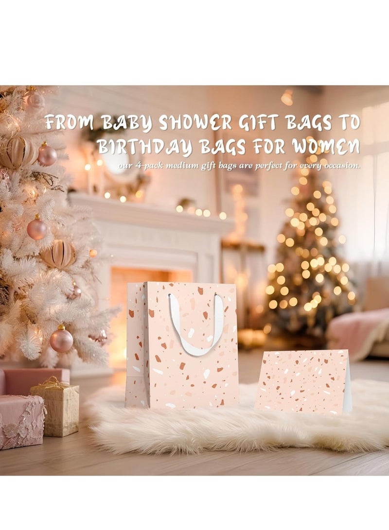 Bincoo 4 PCS Gift Bag Set, With 4 Greeting Cards, 4 Sheets of Tissue Paper, Self Adhesive Envelope, Portable Paper Gift Bags for Handles, Birthday Gift Bags, Wedding Party Mother's Day, Baby Shower Gift Bags (23x18x10 Cm) - Image 3