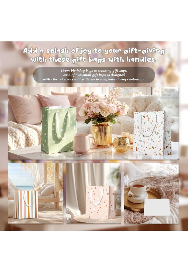 Bincoo 4 PCS Gift Bag Set, With 4 Greeting Cards, 4 Sheets of Tissue Paper, Self Adhesive Envelope, Portable Paper Gift Bags for Handles, Birthday Gift Bags, Wedding Party Mother's Day, Baby Shower Gift Bags (23x18x10 Cm) - Image 5