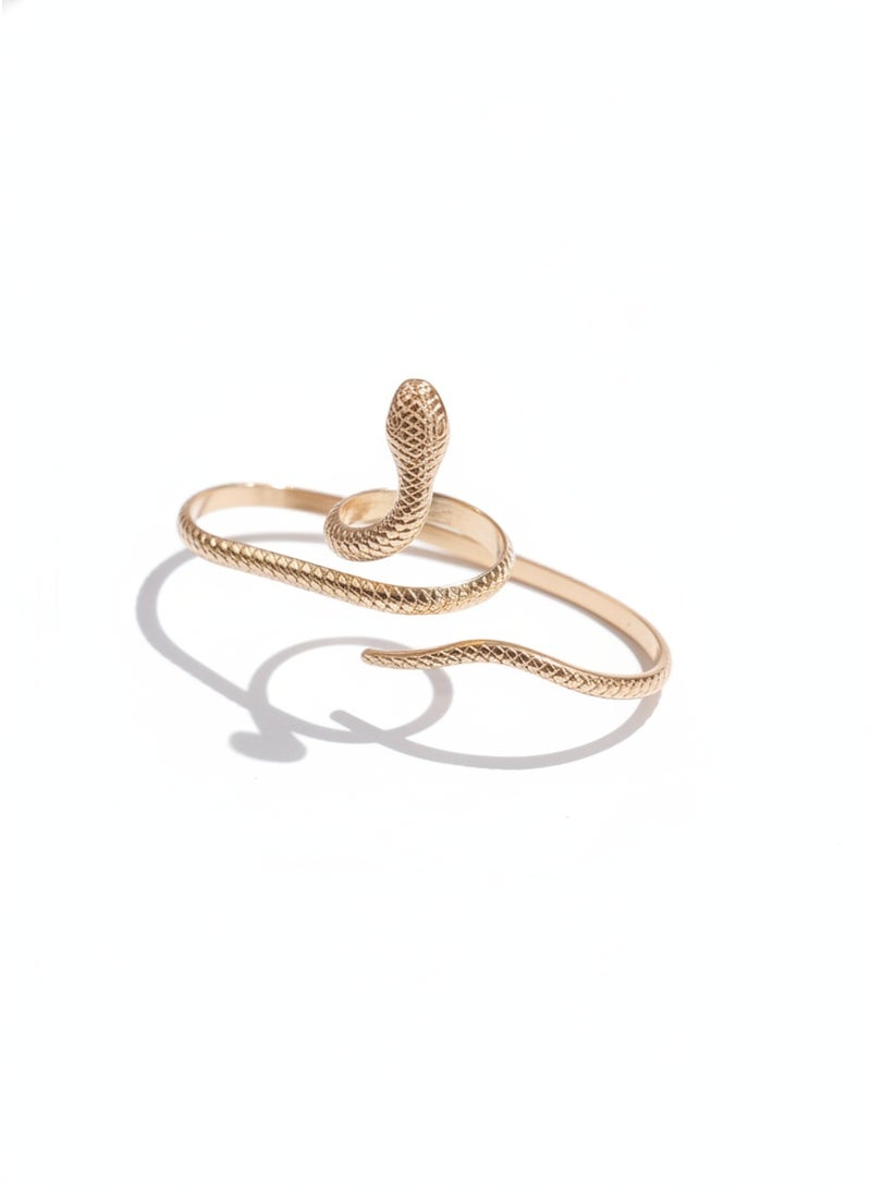 Serpentine integrated bracelet ring, alloy open ring, personalized and fashionable ring - Image 1
