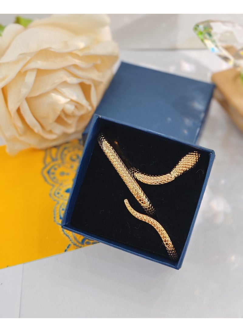 Serpentine integrated bracelet ring, alloy open ring, personalized and fashionable ring - Image 3