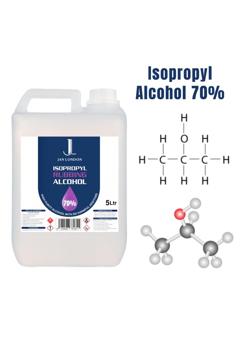 JAN LONDON Isopropyl Rubbing Alcohol, IPA 70% – Versatile Antiseptic & Cleaner for Wounds, Surfaces, Electronics – Quick-Drying, Residue-Free, 5Liter  - Image 4
