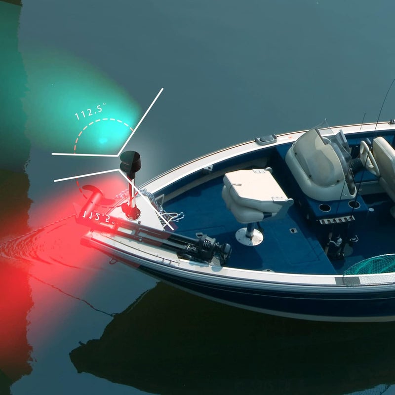 Besramtic Bow Light LED Boat Navigation Lights Red and Green Bi-Color Lighting Pole Removable Plug in Base 12 Inches - Image 3