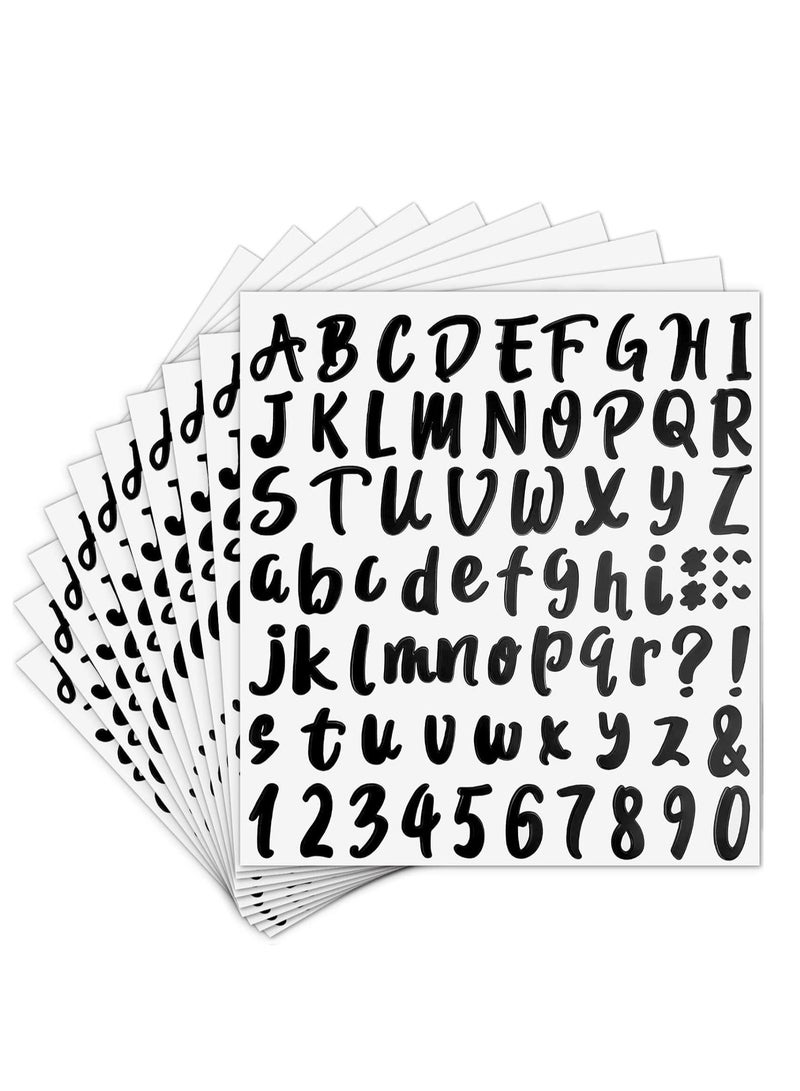Oasisgalore 576-Piece Letter & Number Sticker Set, 8 Sheets, Black, Waterproof, Self-Adhesive, for Mailboxes, Signs. - Image 1