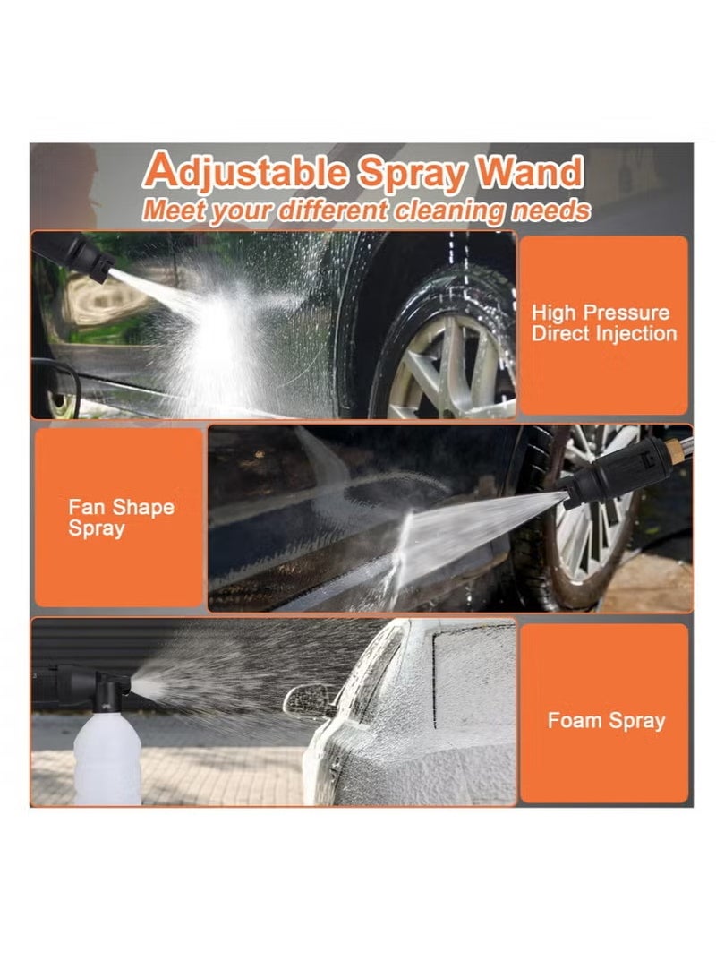 EzzySo Electric Pressure Washer 2900 PSI Max 3.1 GPM 3100W Compact Portable Power Washer with 66 FT Hose Adjustable Nozzles and Foam Cannon, Small Car Pressure Washer for Home/Patio/Driveway/Yellow - Image 3