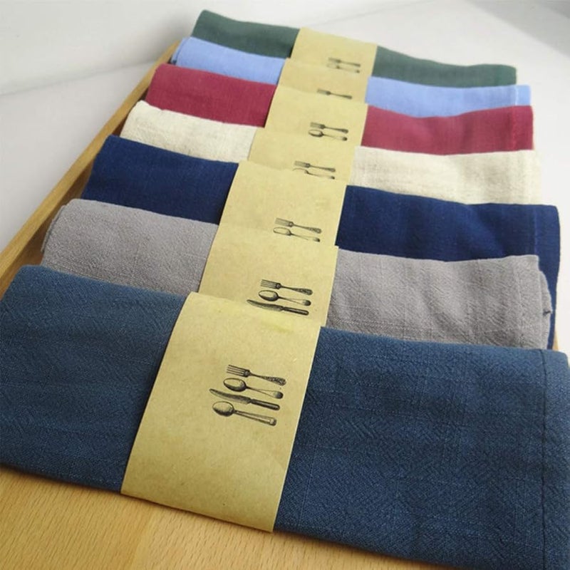 مناديل بيج كتان لتناول العشاء على طاولة فندق منزل مريح منشفة شاي معجنات - Image 4