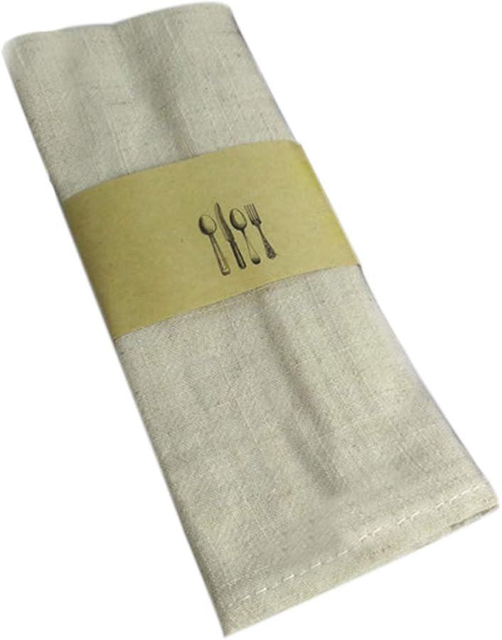 مناديل بيج كتان لتناول العشاء على طاولة فندق منزل مريح منشفة شاي معجنات - Image 2