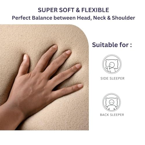 Wakefit Memory Foam Pillow | 1 Year Warranty | Orthopedic Pillows for Neck Pain, Pillow Memory Foam, Memory Pillow for Sleeping (25 x 15 x 5 inch, Set of 1 - Dark Grey, Large - Thick) - Image 3